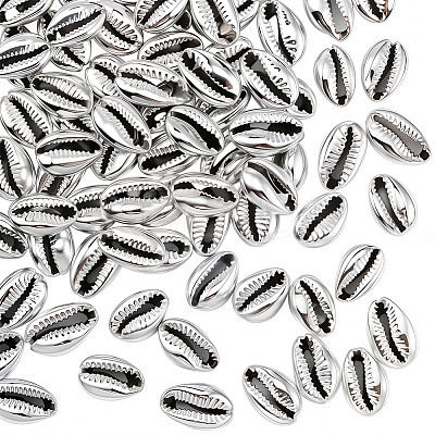 80Pcs Electroplated Natural Cowrie Shell Beads BSHE-LT0001-06P-1