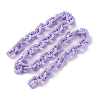 Opaque Spray Painted Acrylic Cable Chains AJEW-JB01100-1
