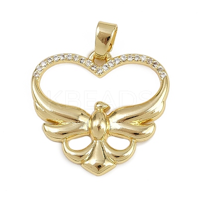 Brass Micro Pave Cubic Zirconia Pendants KK-D409-35G-1