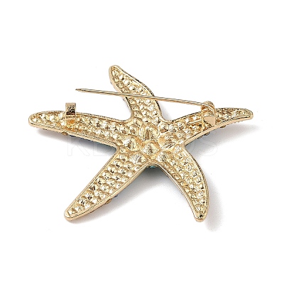 Starfish Alloy Rhinestone Sea Animal Brooches JEWB-S023-01A-1