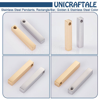 8Pcs 2 Colors 304 Stainless Steel Pendants FIND-UN0004-05-1