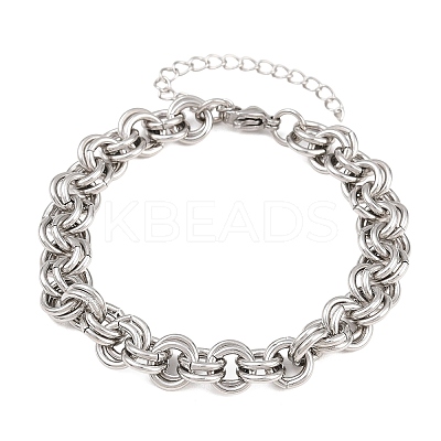 304 Stainless Steel Double Link Chain Bracelets for Women SA-H001-23P-1