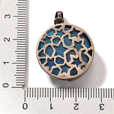 Natural Blue Banded Agate(Dyed & Heated) Pendants G-P560-01R-16-1