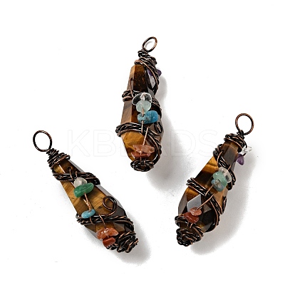 Natural & Synthetic Gemstone Pointed Big Pendants G-G860-03R-1