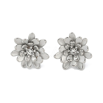 304 Stainless Steel Crystal Rhinestone Stud Earrings EJEW-G423-15P-1