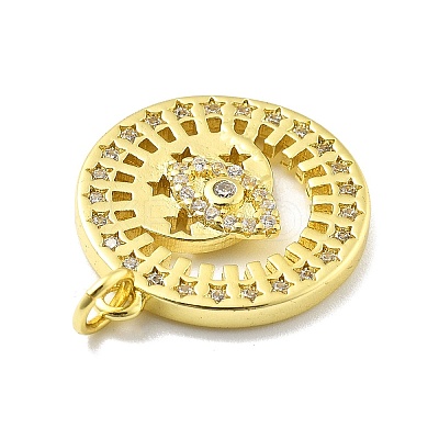 Rack Plating Brass Micro Pave Cubic Zirconia Pendants KK-D359-25G-1
