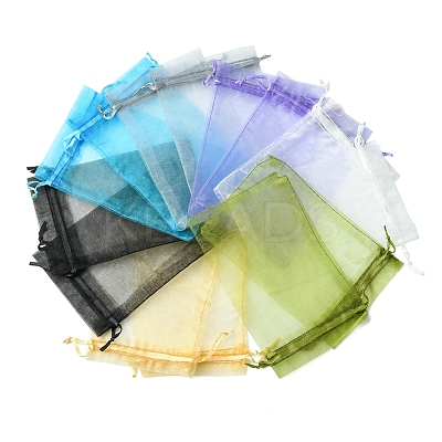 50Pcs Organza Bags Jewellery Storage Pouches Wedding Favour Party Mesh Drawstring Gift OP-FS0001-05G-1