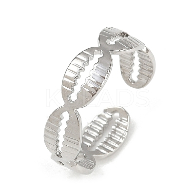 Brass Adjustable Cuff Rings for Women RJEW-B132-02A-P-1