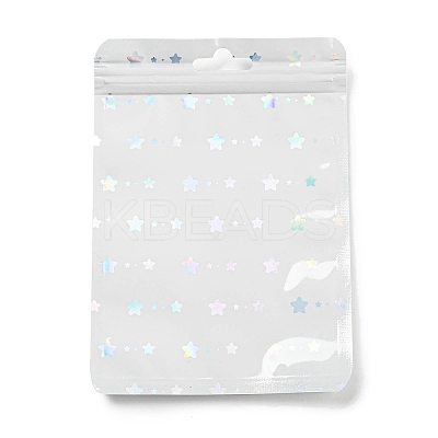 Rectangle Glitter Holographic Plastic Yin-yang Zip Top Gift Bags OPP-E004-01B-A02-1