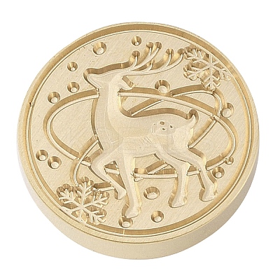Christmas Series Wax Seal Brass Stamp Head LS-AJEW-M037-01G-16-1