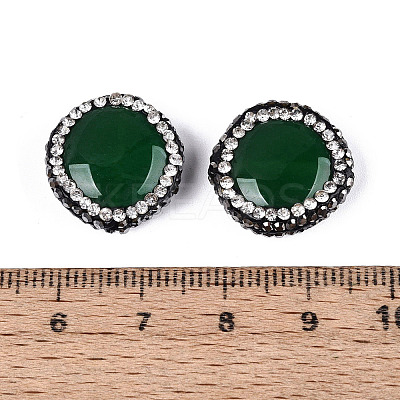 Natural Agate Rhinestone Beads G-Q487-03D-1