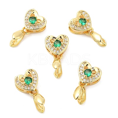 Brass Micro Pave Cubic Zirconia Pendant Pinch Bails KK-I705-04G-1