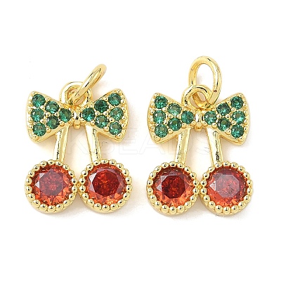 Brass Micro Pave Cubic Zirconia Pendants KK-I355-02G-02-1