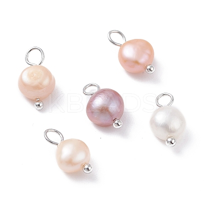 Natural Cultured Freshwater Pearl Charms X-PALLOY-JF01099-02-1