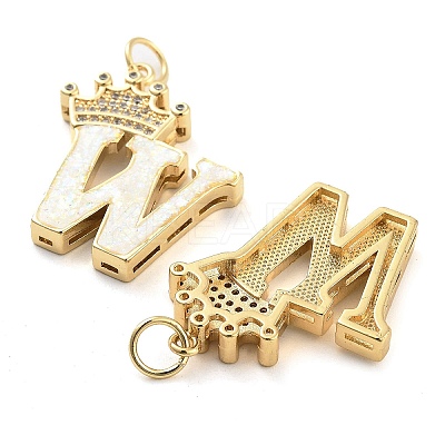 Brass Micro Pave Clear Cubic Zirconia Pendants KK-G498-01W-02-1