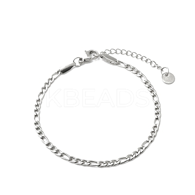Non-Tarnish Stainless Steel Figaro Chain Bracelet PW-WG50942-01-1