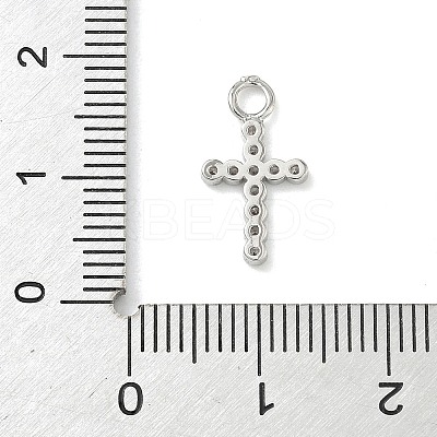 Brass Micro Pave Clear Cubic Zirconia Pendants KK-H528-09B-P-1
