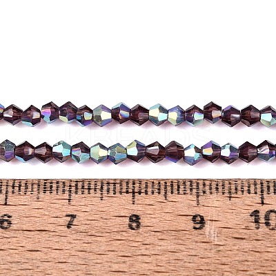 AB Color Plated Transparent Glass Beads Strands GLAA-G127-01-01K-1