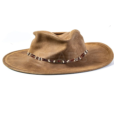 2Pcs 2 Styles Imitation Leather Southwestern Cowboy Hat Belt AJEW-LP0007-39-1