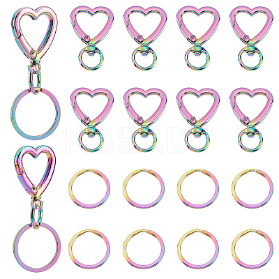 10Pcs Heart Alloy Swivel Clasps FIND-PH0009-04-1