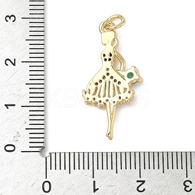 Brass Micro Pave Cubic Zirconia Pendants ZIRC-I356-08G-03-1