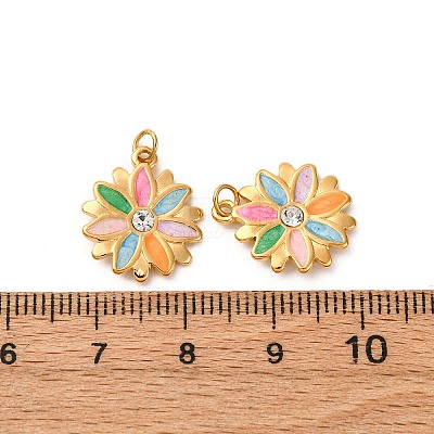 304 Stainless Steel Enamel Pendants STAS-U061-40G-02-1