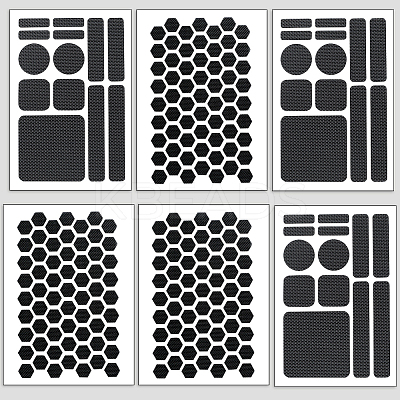 8Pcs 2 Styles PEVA Rubber Anti-Slip Hexagonal Phone Grip Tape Stickers for Phones AJEW-SP0002-64C-02-1