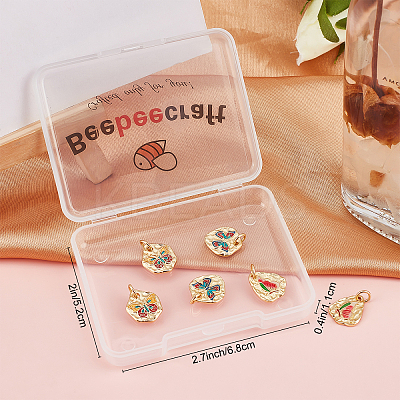 6Pcs 3 Style Rack Plating Brass Enamel Charms KK-BBC0002-15-1