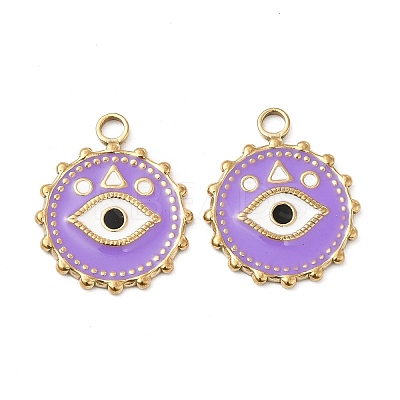PVD Vacuum Plating 201 Stainless Steel Enamel Pendants STAS-J401-VC845-1
