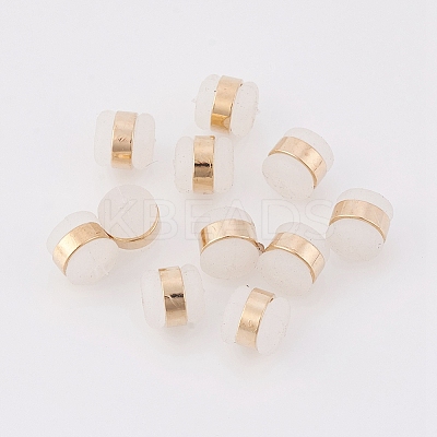 Brass Rubber Ear Nuts X-KK-T025-41G-1