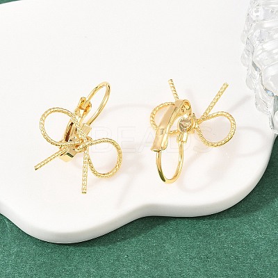 Bowknot Brass Leverback Earrings EJEW-A150-04A-G-1