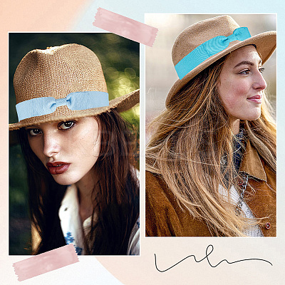 6Pcs 6 Colors Bowknot Polyester Hat Belt FIND-CP0001-75-1