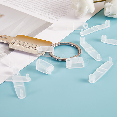 50Pcs Badge Strap Clip White Key Chain Connector Plastic Keychain Clip for Card Holder JX291A-1