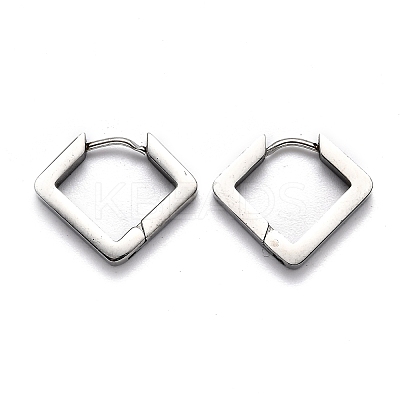 Tarnish Resistant 304 Stainless Steel Rhombus Huggie Hoop Earrings LS-STAS-H156-08P-1