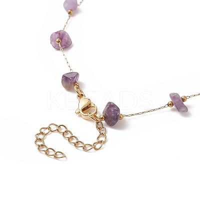 Natural Mixed Gemstone Chips Beaded Necklace NJEW-JN04234-1