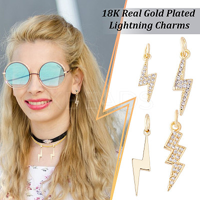 16Pcs 4 Styles Brass Pendants KK-GA0001-74-1