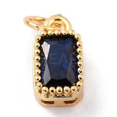 Real 18K Gold Plated Brass Inlaid Cubic Zirconia Charms LS-ZIRC-L100-075G-05-1