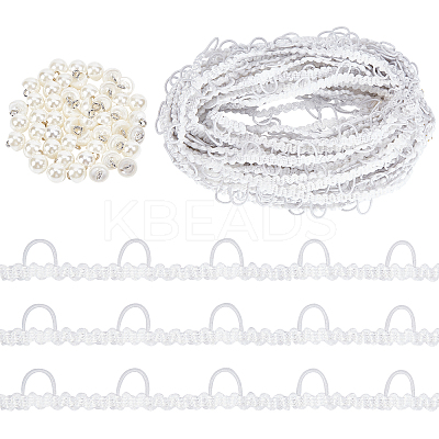 50Pcs Plastic Imitation Pearl Shank Buttons FIND-CP0001-08-1