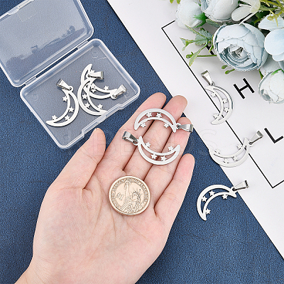 8Pcs 304 Stainless Steel Pendants STAS-UN0030-75-1