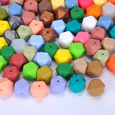 Hexagonal Silicone Beads SI-JX0020A-52-1