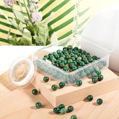 100Pcs 8mm Natural African Jade Bead Round Beads DIY-LS0002-46-1