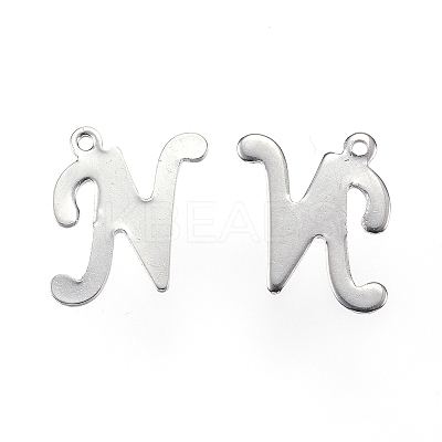 Non-Tarnish 304 Stainless Steel Letter Charms LS-X-STAS-F039-01N-P-1