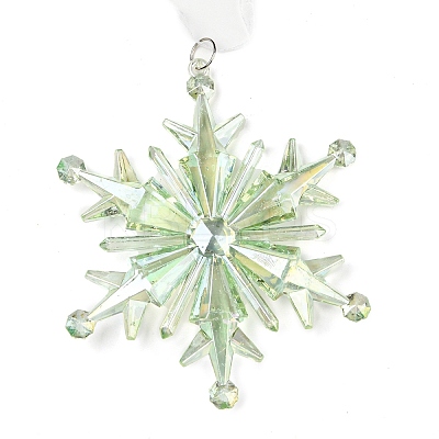 Christmas Transparent Plastic Pendant Decoration HJEW-G022-01D-1