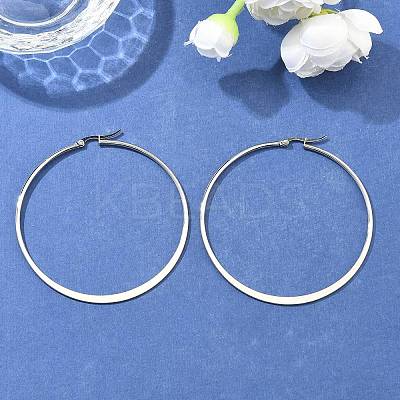Tarnish Resistant 304 Stainless Steel Big Hoop Earrings EJEW-F105-13P-1