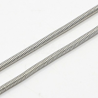 Non-Tarnish 304 Stainless Steel Snake Chain Necklaces NJEW-F027-16-2mm-B-1