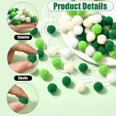 400Pcs 4 Colors Polyester Pom Pom Balls DIY-SC0031-37A-1