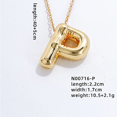 Stainless Steel Party Balloon Letter Pendant Cable Chain Necklaces for Women YF1942-16-1