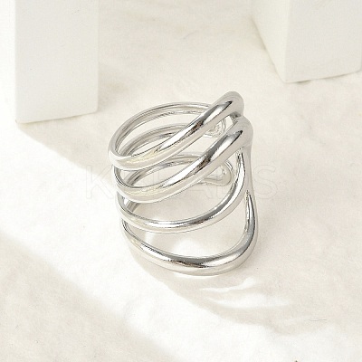 304 Stainless Steel Multi-layer Cuff Rings for Women LS-RJEW-G338-16P-1