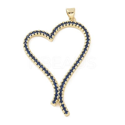 Brass Micro Pave Cubic Zirconia Pendants KK-K298-14G-1