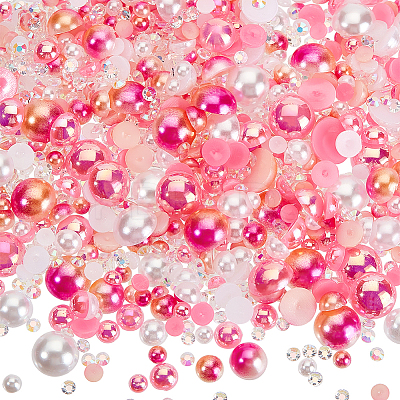 Opaque & Transparent Resin Cabochons RESI-WH0034-08A-1